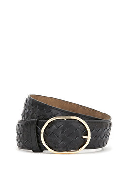 Siyah Kadın Deri Kemer