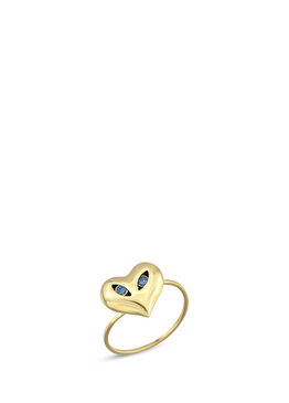 Evil Eye Sapphire 14 Ayar Altın Yüzük