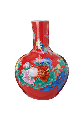 Ball Body Kırmızı Porselen Vazo