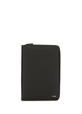 Siyah Çizgi Dokulu Erkek Deri Organizer