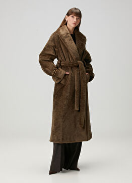 Madison Koyu Haki Shearling Dokulu Palto
