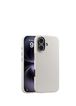 Leather iPhone 17 Magsafe Uyumlu Beyaz Deri Telefon Kılıfı