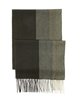 Haki Balıksırtı Erkek Yün Atkı