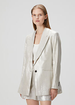 Averie Silver Keten Blazer