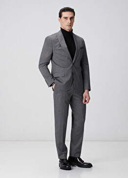 Antarsit Çizgili Yün Mix Takım Elbise