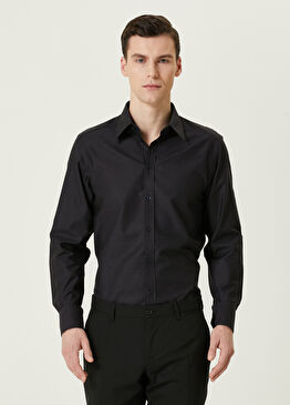 Siyah Puantiye Desenli Gömlek