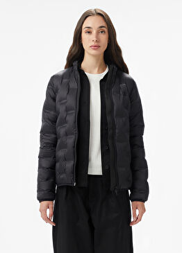 Siyah Kapitone Kapüşonlu Regular Fit Kadın Mont