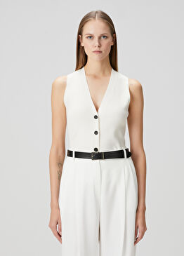 Lawrence Kırık Beyaz Merino Yelek