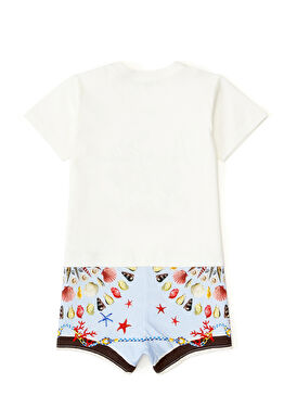 Çok Renkli Desenli Erkek Bebek Tulum