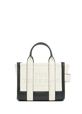 Colorblock Tote Krem Kadın Deri Alışveriş Çantası