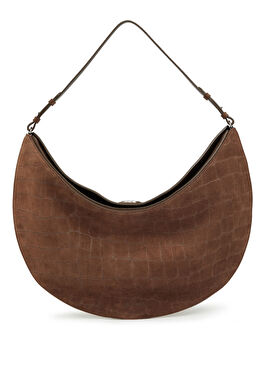 Le Sac Ovalo Koyu Kahverengi Kadın Deri Çanta