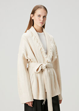 Alpla Ekru Yün Triko Hırka