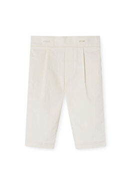 Ekru Pamuklu Erkek Bebek Pantolon
