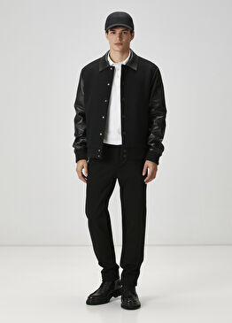 Siyah Dokulu Chino Pantolon