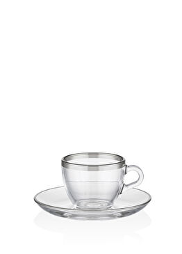 Dalia Platin 6 Kişilik Cam Kahve Fincan Takımı