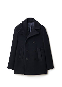 Cas Wool Pea Lacivert Erkek Palto