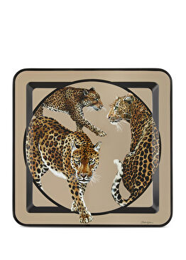 Leopar Desenli Tepsi