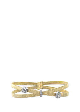 İtalyan 0.38 CT Pırlanta Taşlı 18 Ayar Altın Kadın Bileklik