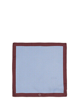 Mavi Desenli İpek Poşet Mendil