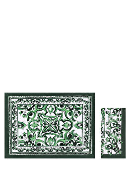 Çok Renkli Keten Servis ve Peçete Seti