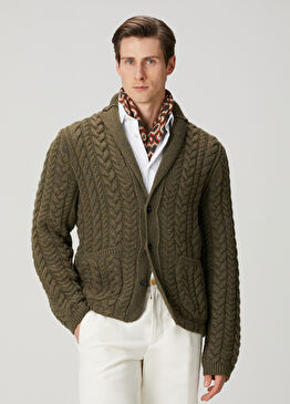 Haki Yün Triko Hırka