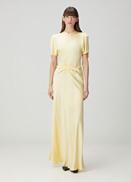 Bella Sarı Maksi Abiye Elbise