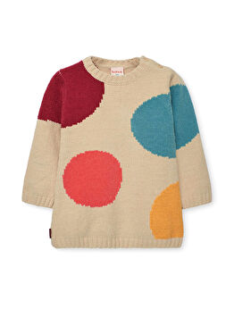 Renkli Puantiye Desenli Kız Çocuk Elbise