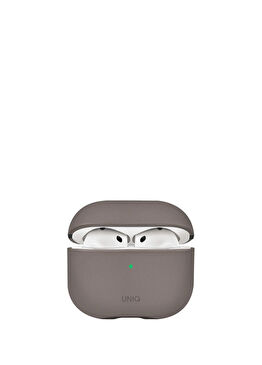 Lyden DS AirPods 4 (4.Nesil) Titan Gri Deri Kulaklık Kılıfı