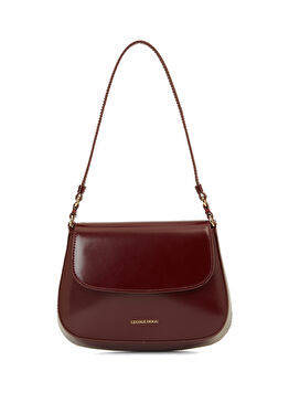 Bordo Kadın Deri Postacı Çanta