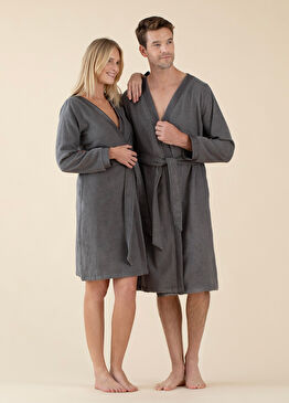 Floss Bambu Koyu Gri Unisex Bornoz 