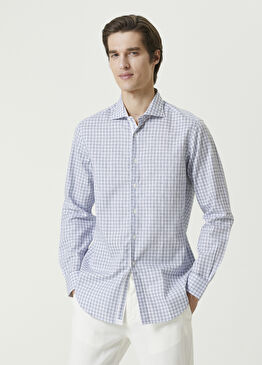 Lacivert Kareli Gömlek