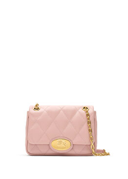 Strand Pembe Deri Küçük Boy Kadın Omuz Çantası