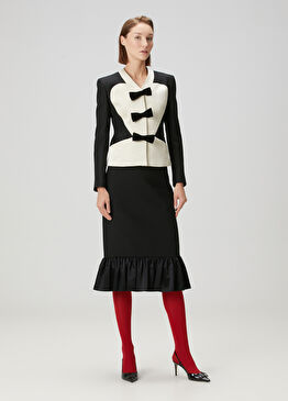 Siyah Midi Yün Etek