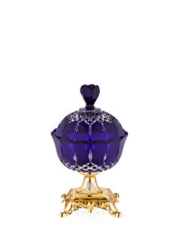 Critalline Mor Kapaklı Dekoratif Cam Şekerlik