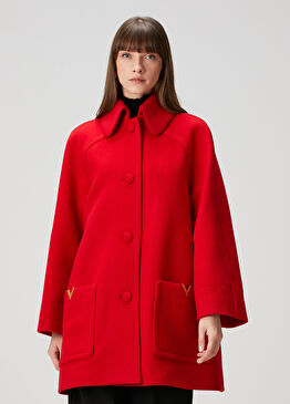 Kırmızı Yün Palto