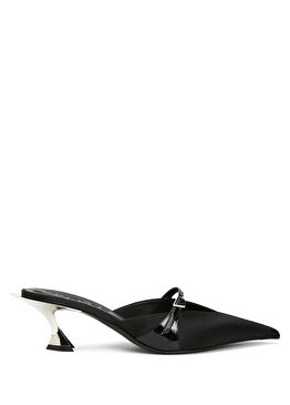 Mary Kitten Siyah Kadın Saten Terlik