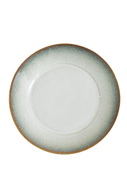 Breab Kahve Kenarlı Stonware Porselen Tatlı Tabağı 21 cm