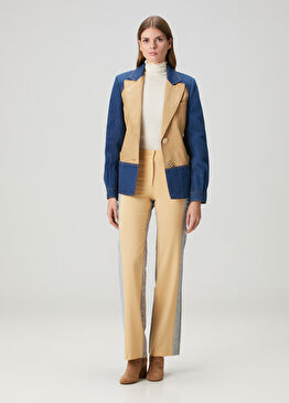 Yoko Sarı Garnili Yün Pantolon