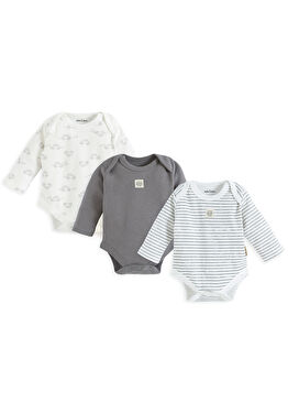 Little Driver Uzun Kollu Unisex Bebek 3'lü Body Set