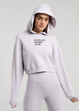 Boxing Club Wmn Lila Uzun Kollu Kadın Crop Sweatshirt