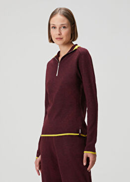 Mürdüm Fermuarlı Triko