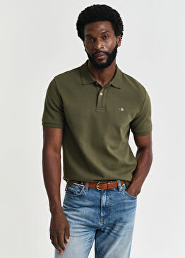 Yeşil Polo Yaka Regular Fit Kısa Kollu Erkek T-Shirt