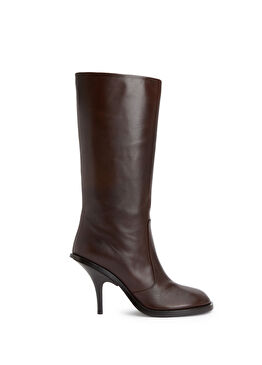 Koyu Kahverengi Kadın Deri Bot