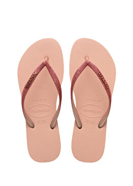 Slim Glitter Pembe Unisex Çocuk Plaj Terliği