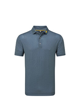 Wiggle Print Lisle Lacivert Kısa Kollu Erkek Golf T-Shirt