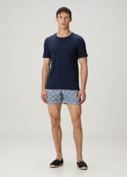 Gargano Mavi Bordo Etnik Desenli Mayo