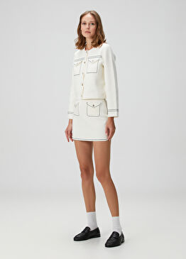 Joussaillon Ekru Mini Etek