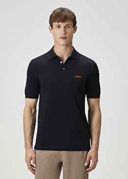 Siyah Polo Yaka Kısa Kollu Triko