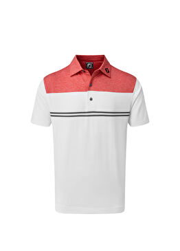 Stretch Pique Renk Bloklu Polo Yaka Kısa Kollu Erkek Golf T-Shirtü