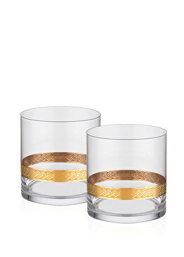 Array 2'li Altın Yaldızlı Cam Viski Takımı